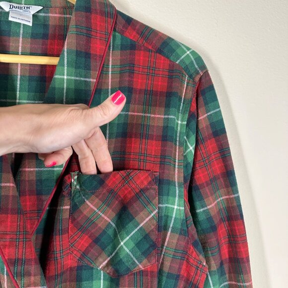 Duluth Trading Free Swingin Flannel Robe Womens Size L Pockets Lounge Soft Plaid - Picture 5 of 10